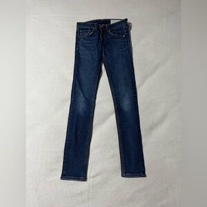 Rag & Bone Women's 24x27 Ankle Skinny Stretch Denim Bloo‎ Moon Slim Jeans